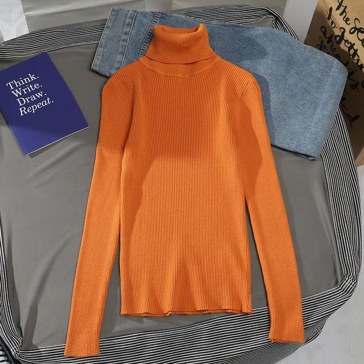 Damen Pullover Rollkragen Weich - IdealeKleiden