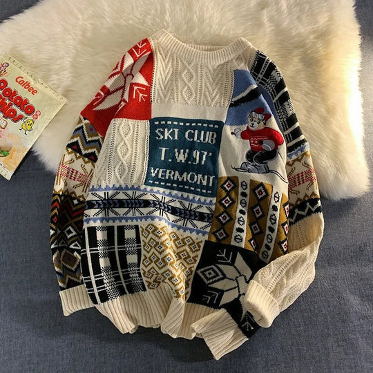 Weihnachtspullover Gemütlich Locker Stricken