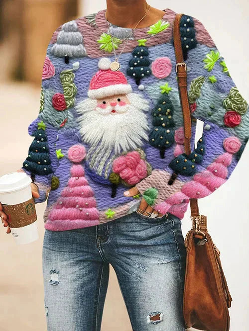 Weihnachtspullover Damen – Locker Sitzend Gestrickt - IdealeKleiden