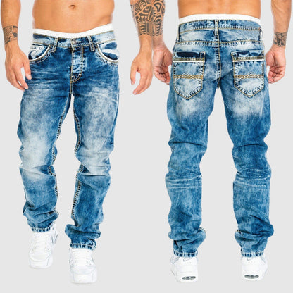 Bequeme Herrenjeans Weit Bein Verwaschen - IdealeKleiden