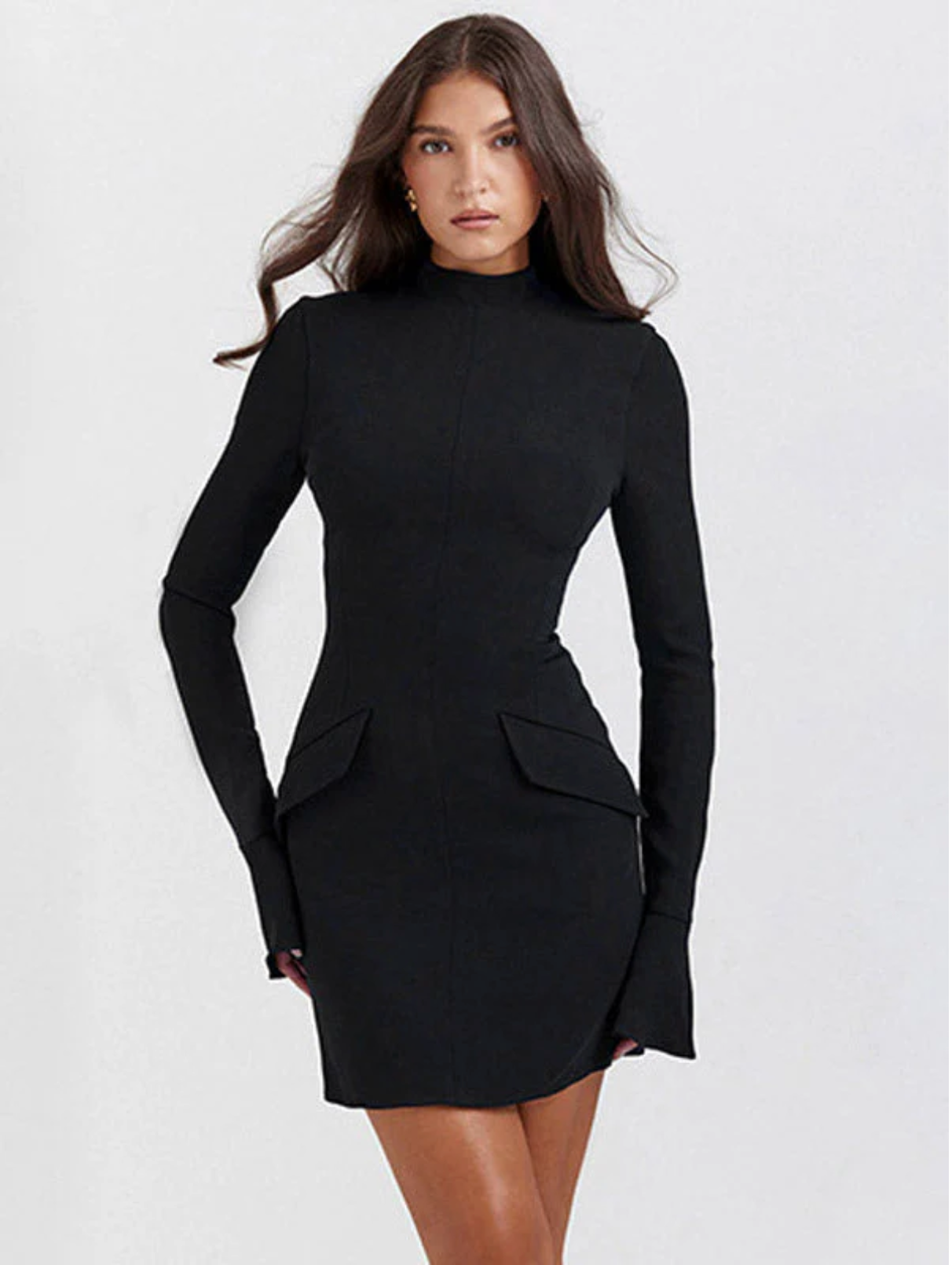 Elegantes Damenkleid mit Stehkragen