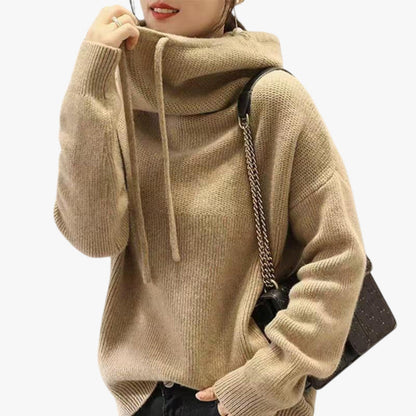 Loose-fit Knitted Sweater Warm Comfortable High Neck