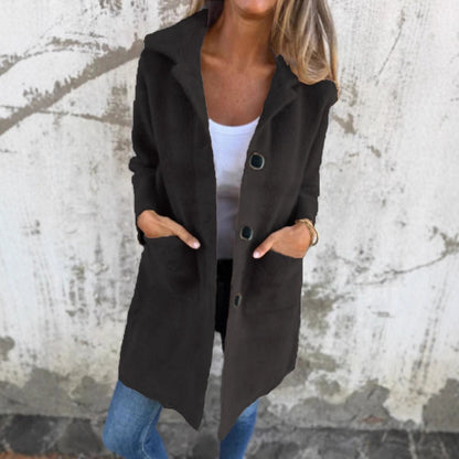 Long Women's Jacket Modern Buttons