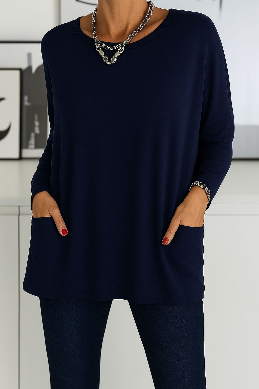 Women's Loose Long-Sleeved Shirt Elegant Blouse