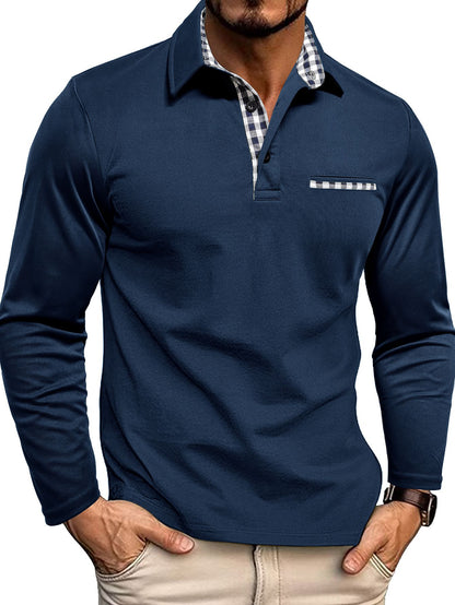 Men's Long-Sleeve Polo Shirt Comfortable Quality