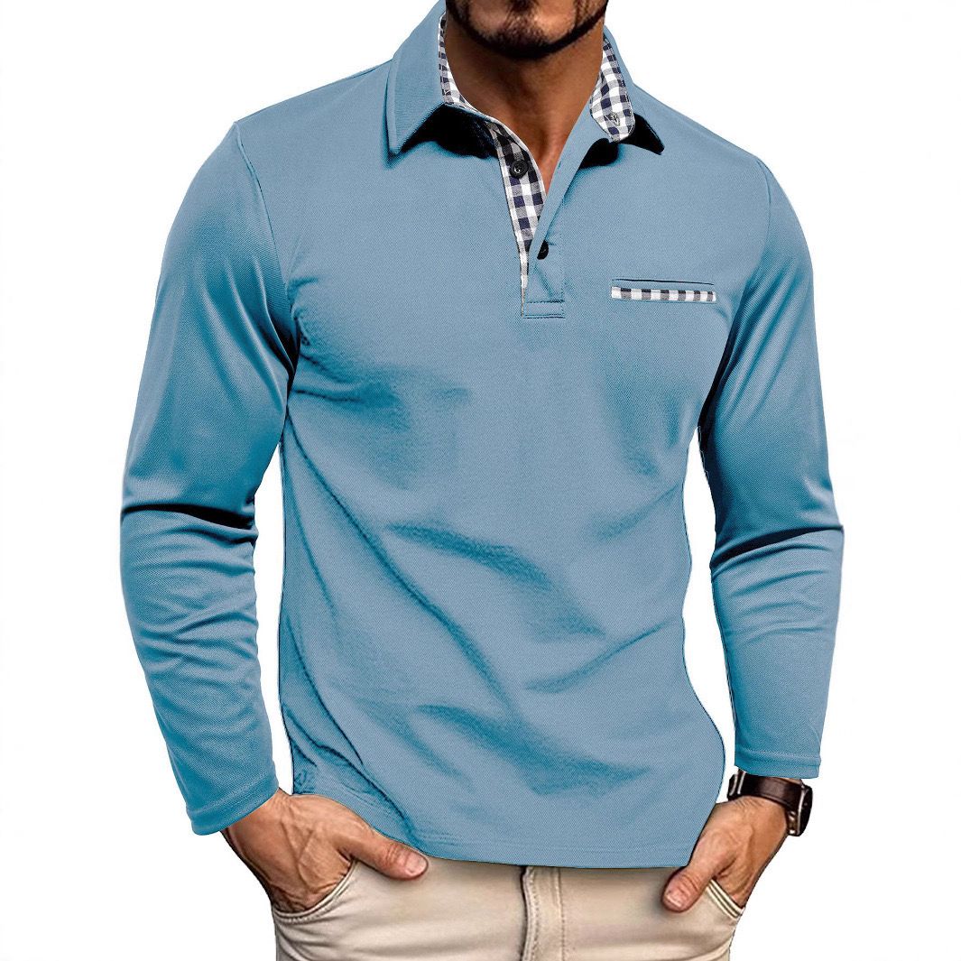 Men's Long-Sleeve Polo Shirt Comfortable Quality