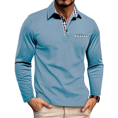Men's Long-Sleeve Polo Shirt Comfortable Quality