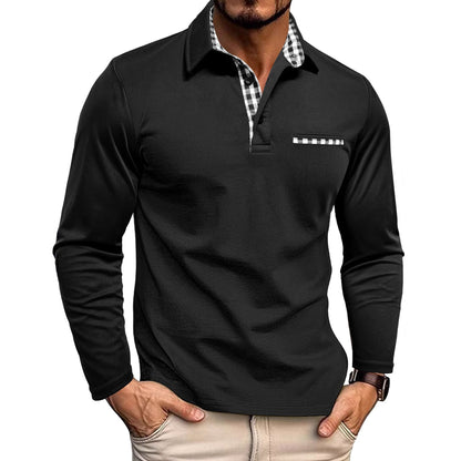 Men's Long-Sleeve Polo Shirt Comfortable Quality
