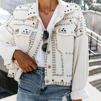 Stylish Leather Jacket with Studs