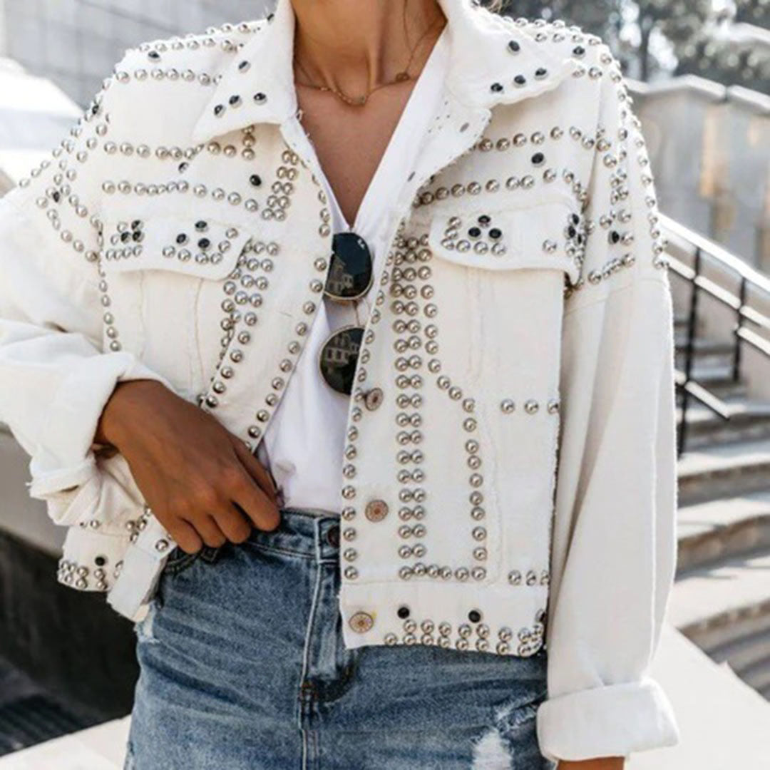 Women's Autumn Studded Leather Jacket