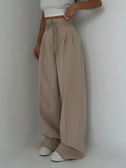 Elegant Women's Trousers High-Waisted Wide Leg
