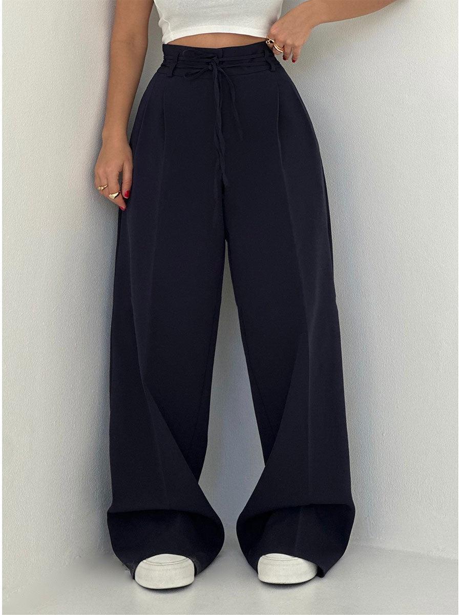 Elegant Women's Trousers High-Waisted Wide Leg