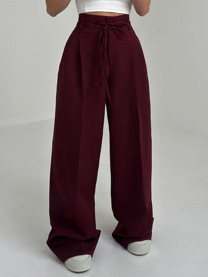 Elegant Women's Trousers High-Waisted Wide Leg