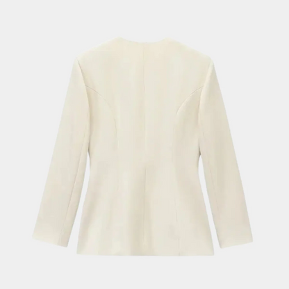 Damen Blazerjacke Wickelstyle mit Gürtel und Taille - IdealeKleiden