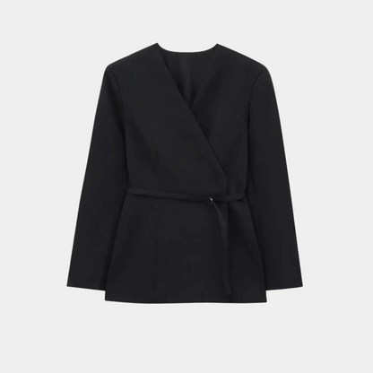 Women's Blazer Jacket Wrap Style with Belt and Waist