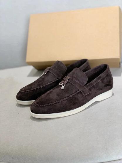 Elegant Men's Leather Loafers Black