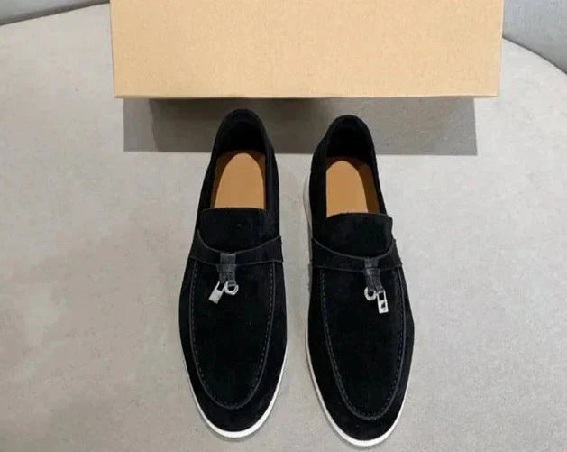 Elegant Men's Leather Loafers Black