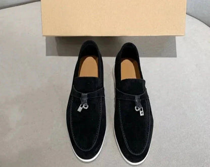 Elegant Men's Leather Loafers Black