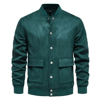 Herren Wildlederjacke Slim Fit Casual - IdealeKleiden