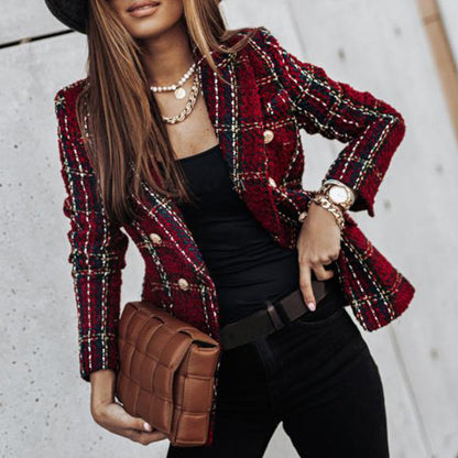Women's Down Jacket Button Blazer Elegant Casual