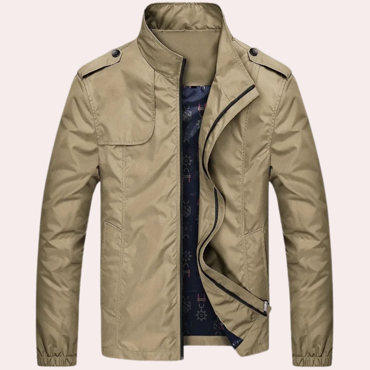 Men's Short Windproof Trench Coat