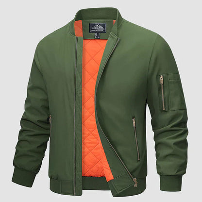 Lightweight Men's Bomber Jacket Windproof Zipper