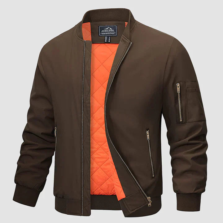 Lightweight Men's Bomber Jacket Windproof Zipper