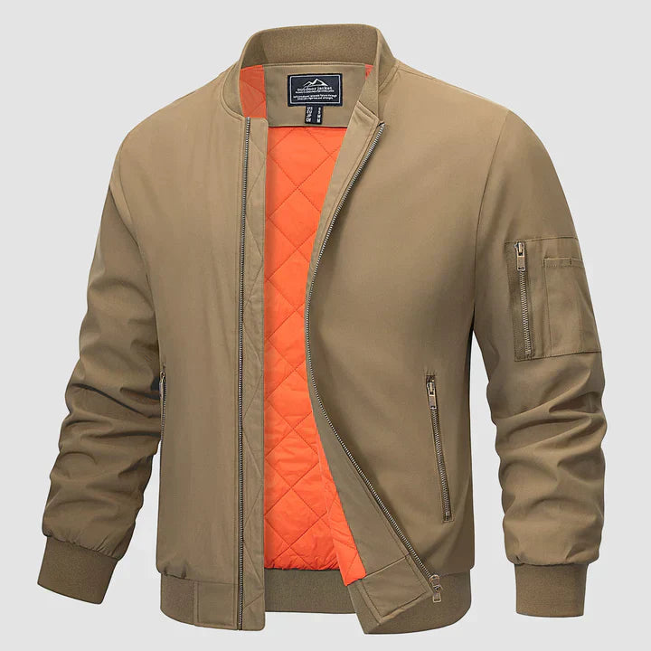 Lightweight Men's Bomber Jacket Windproof Zipper