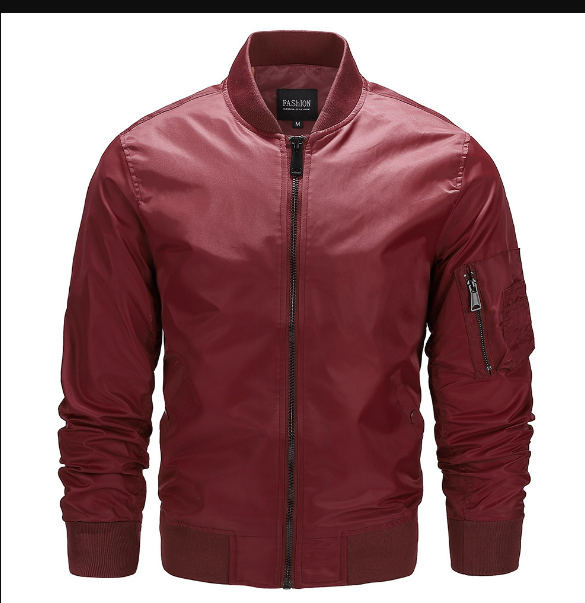 Lightweight Men's Bomber Jacket Windproof Zipper