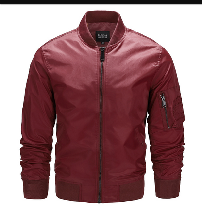 Lightweight Men's Bomber Jacket Windproof Zipper