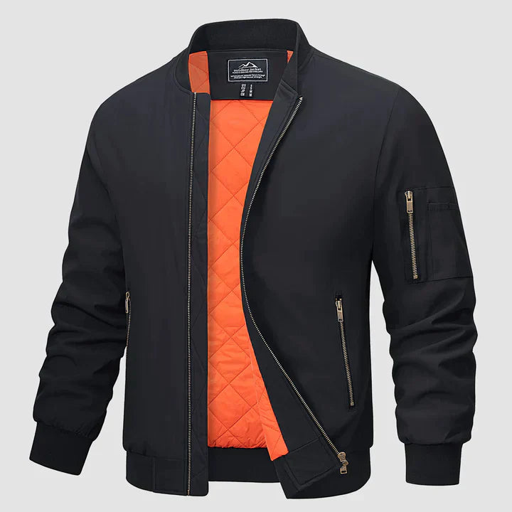 Lightweight Men's Bomber Jacket Windproof Zipper