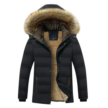 Fleecejacke Herren Warm mit Abnehmbarer Mütze