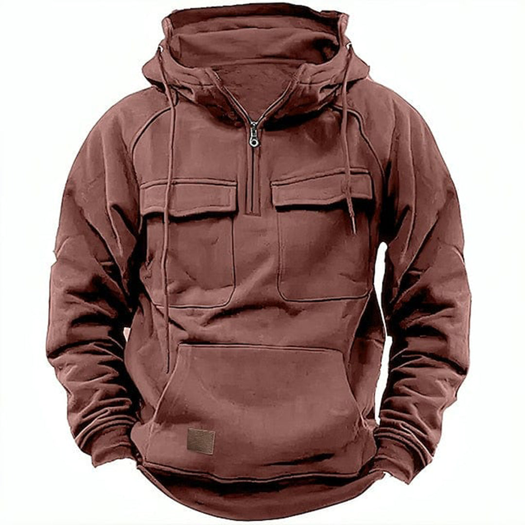 Hoodie Comfortable Half-Zip Cotton
