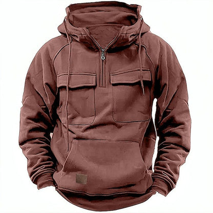 Hoodie Comfortable Half-Zip Cotton
