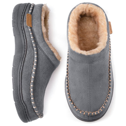Warm Men's Slippers Fur Lined