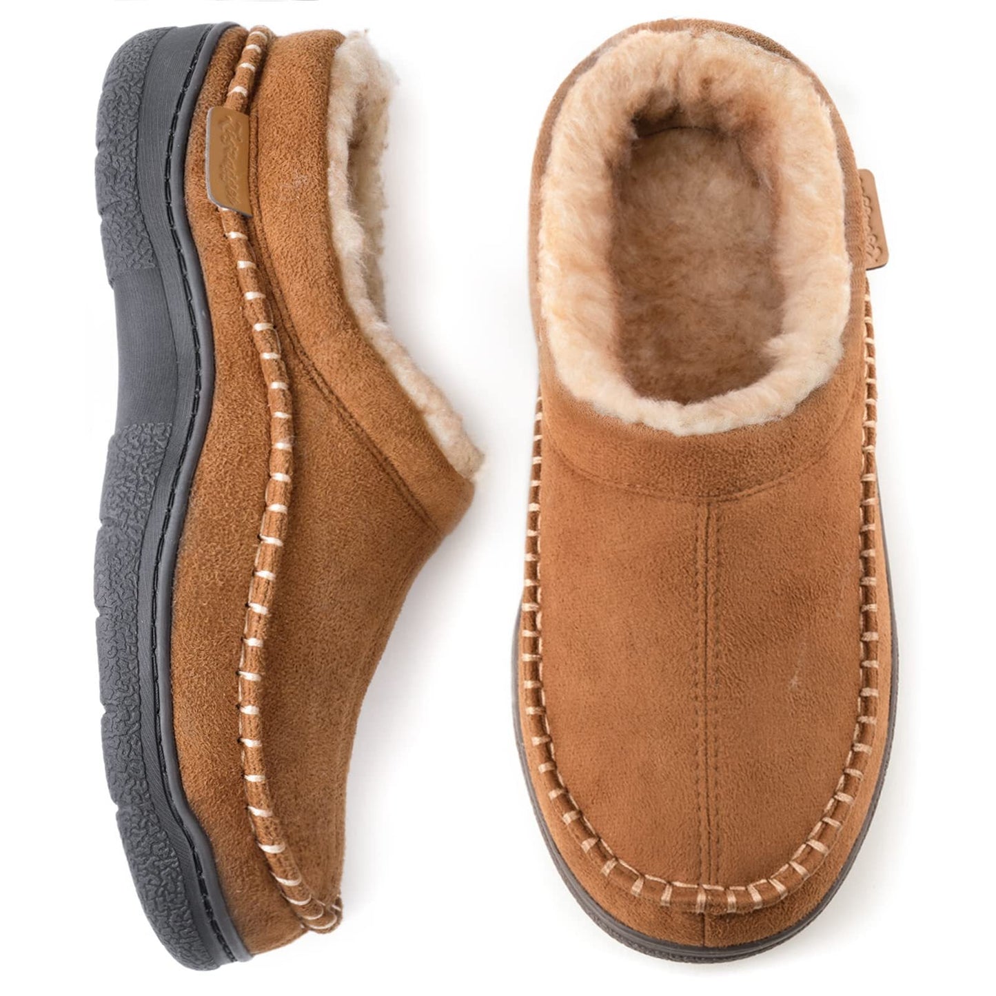 Warm Men's Slippers Fur Lined