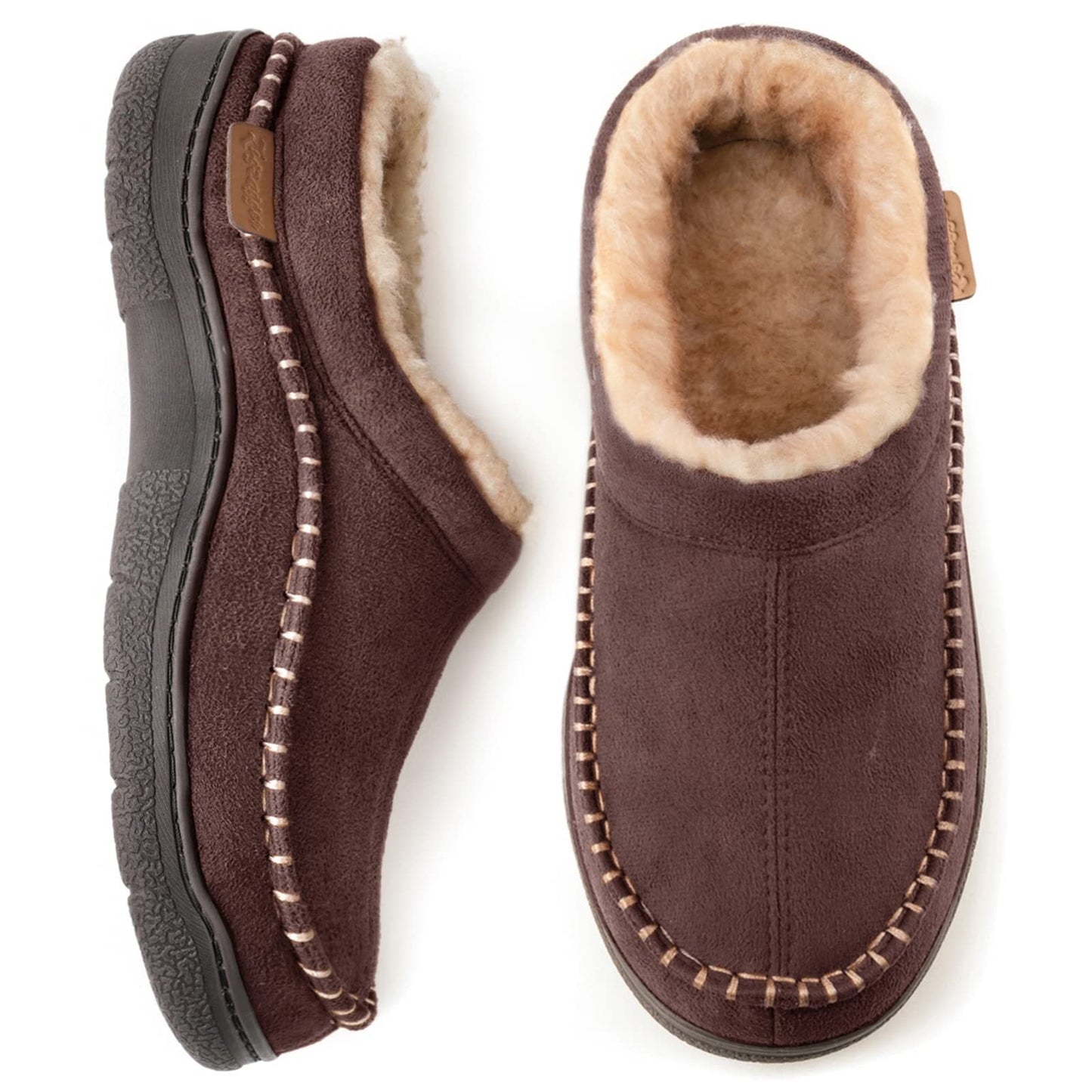 Warm Men's Slippers Fur Lined