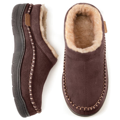 Warm Men's Slippers Fur Lined