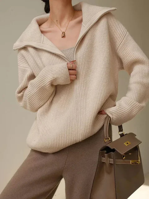 Soft Turtleneck Sweater for Women with Thermal Closure
