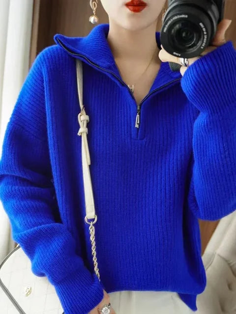 Soft Turtleneck Sweater for Women with Thermal Closure