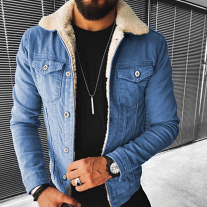 Men's Winter Jacket Faux Fur Trim Regular Fit