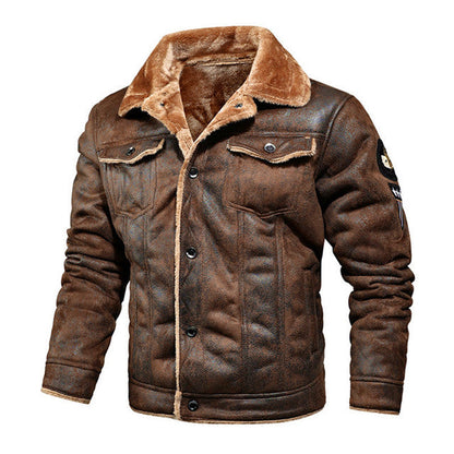 Herren Lederjacke Warm Winter Sherpa Gefüttert - IdealeKleiden