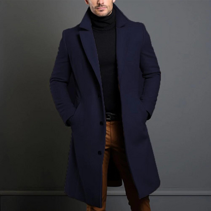 Men's Long Elegant Wool Winter Coat
