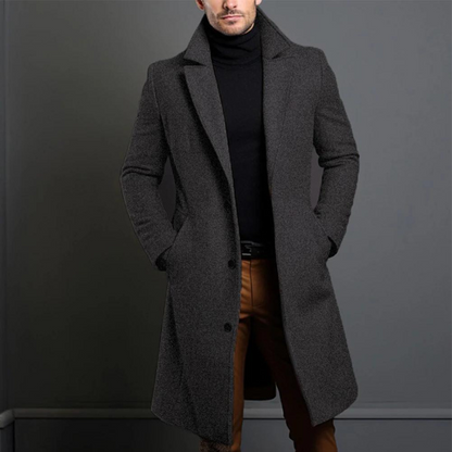 Men's Long Elegant Wool Winter Coat