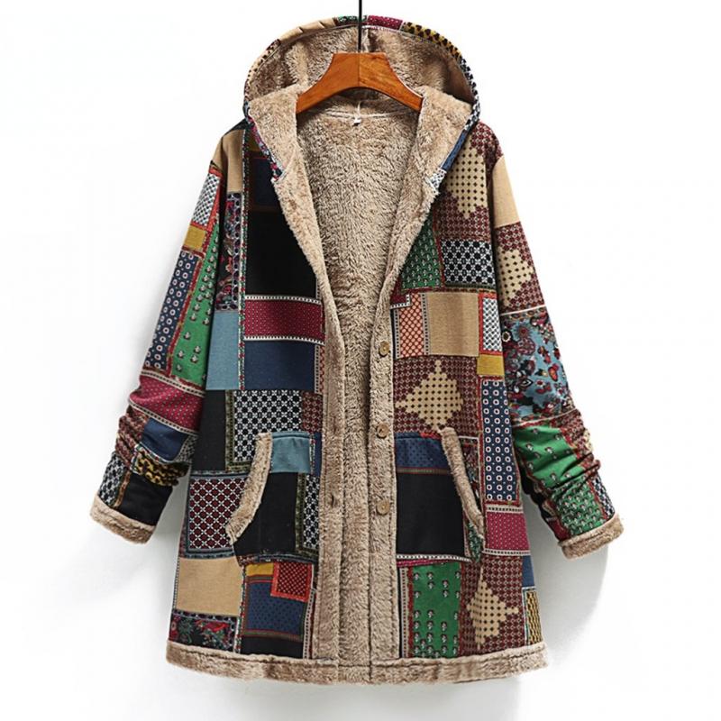 Women's Warm Printed Thick Fleece Jacket