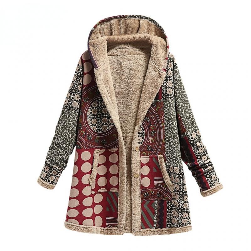 Women's Warm Printed Thick Fleece Jacket