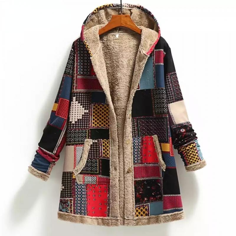 Women's Warm Printed Thick Fleece Jacket