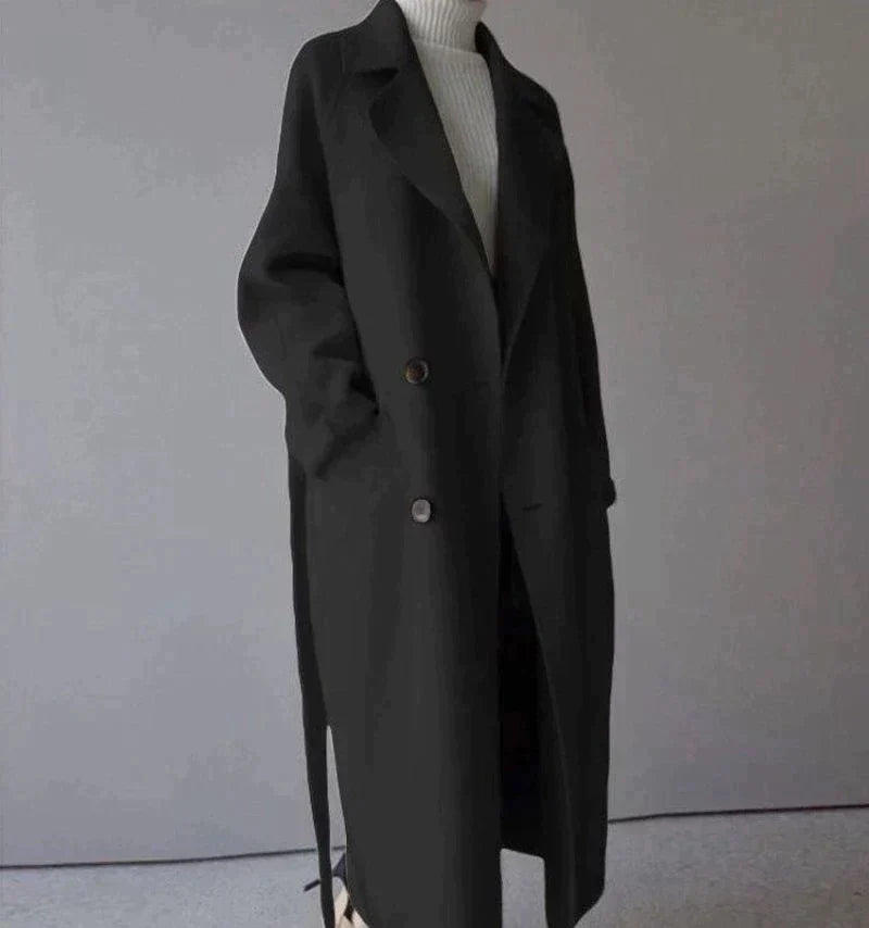 Oversized Wool Blend Double Breasted Classic Coat
