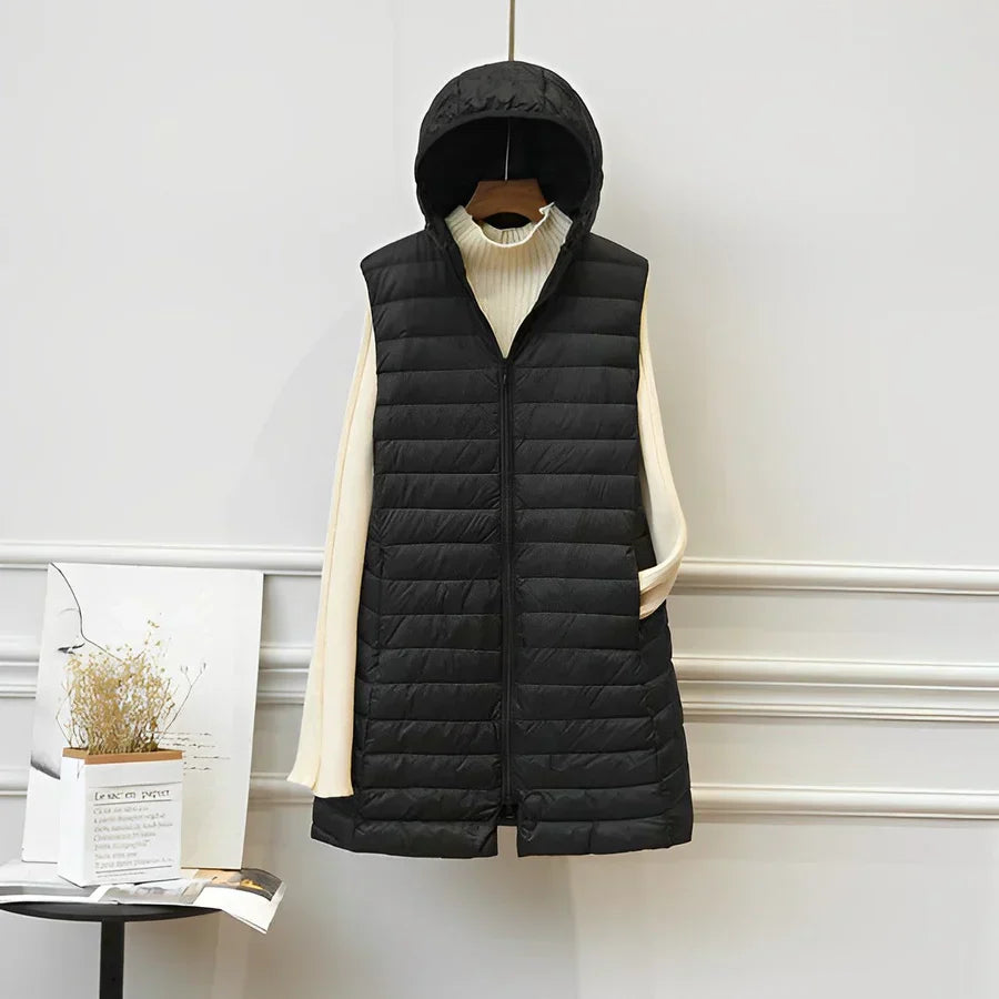 Elegant Sleeveless Long Coat