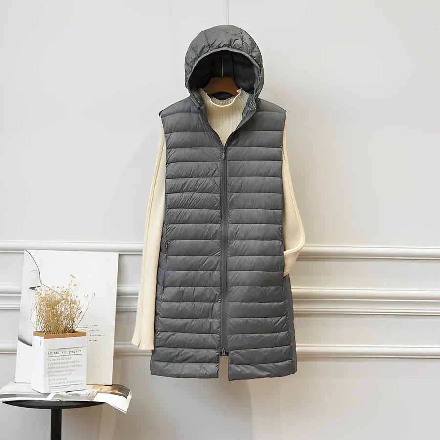 Elegant Sleeveless Long Coat